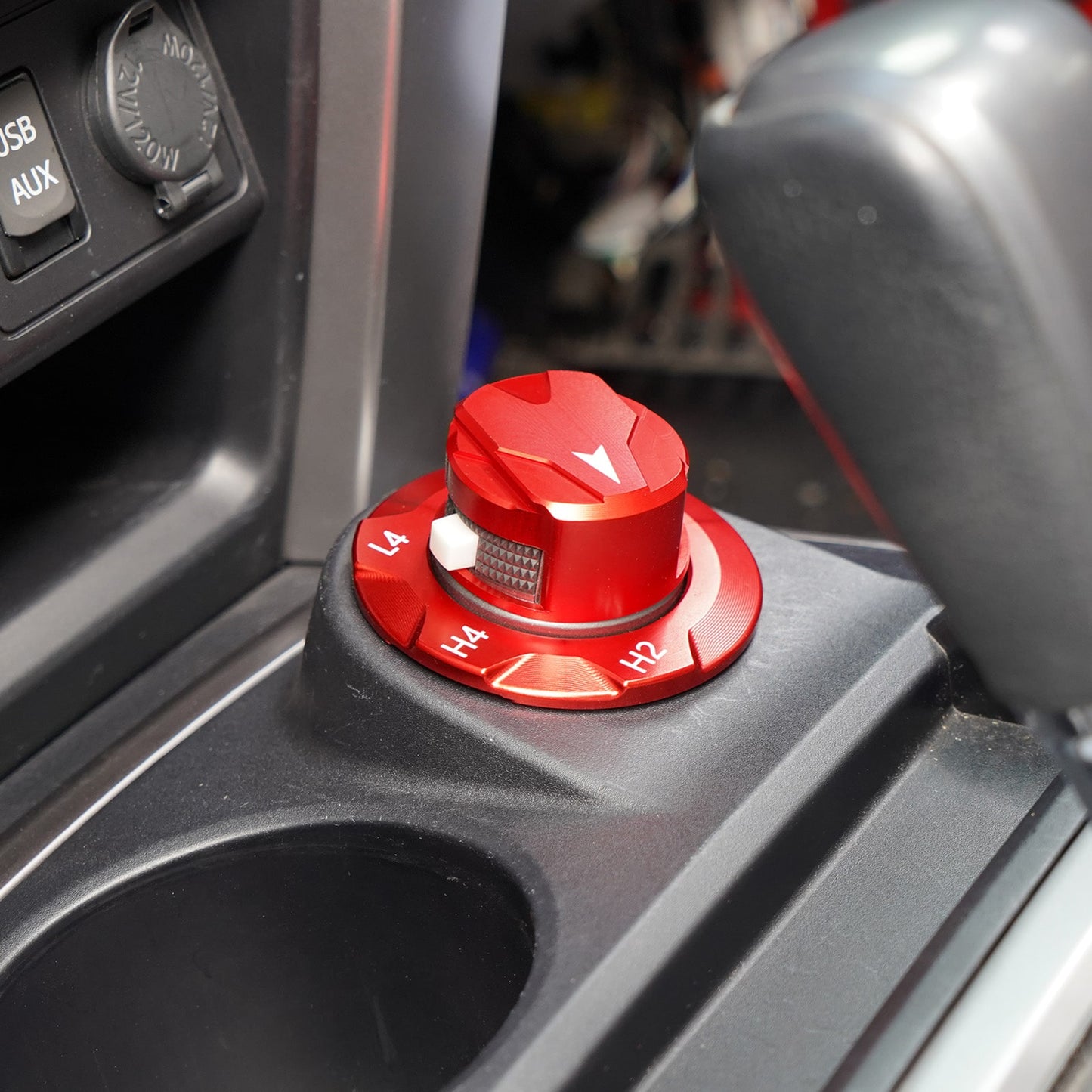 BEVINSEE Transfer Case Dial Knob Cap & Bezel For Toyota 4Runner 2014-2024