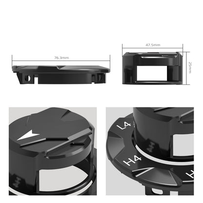 BEVINSEE Transfer Case Dial Knob Cap & Bezel For Toyota 4Runner 2014-2024