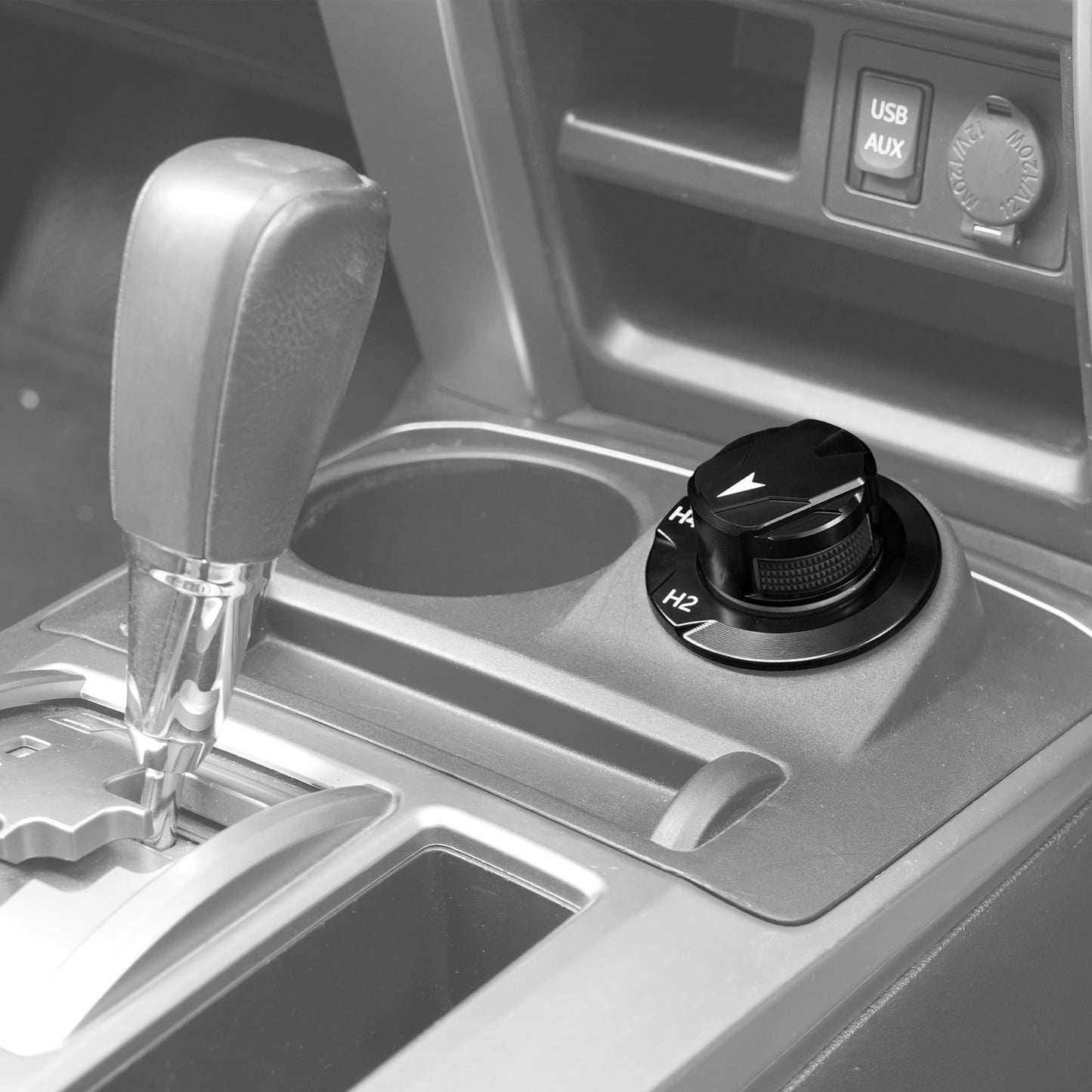 BEVINSEE Transfer Case Dial Knob Cap & Bezel For Toyota 4Runner 2014-2024