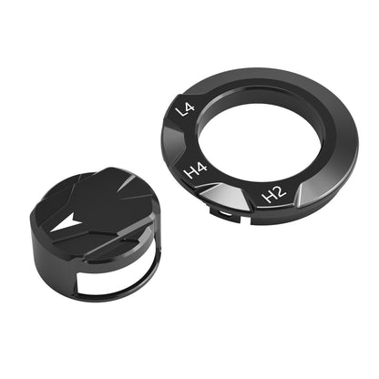 BEVINSEE Transfer Case Dial Knob Cap & Bezel For Toyota 4Runner 2014-2024