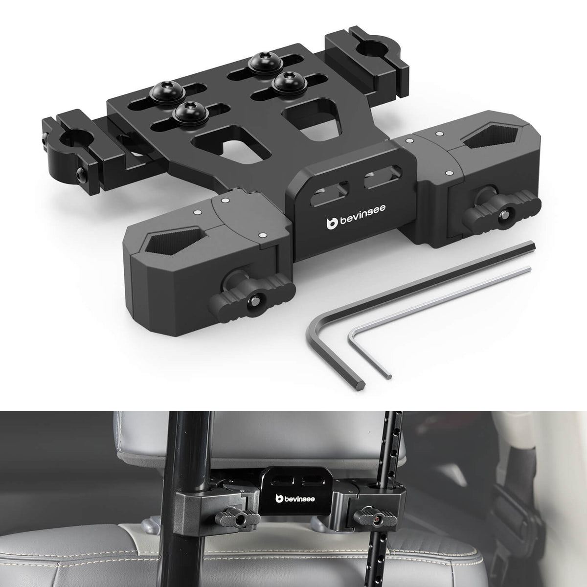 Aluminium Universal Vehicle Headrest Mount Rack For SUVs