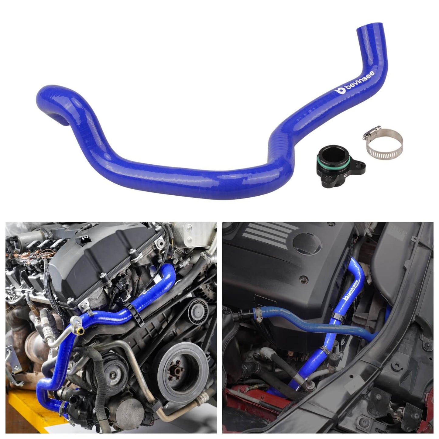Upgrade Silicone Coolant Hose With Flange For BMW E90 E92 N52 engine