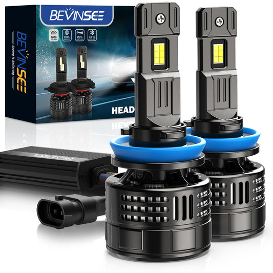 BEVINSEE V55 Upgrade H8/H9/H11 LED Headlight Bulb 150W/Pair 28,000 LM 6000K