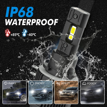 BEVINSEE V55 H15 LED Headlight Bulbs 6000K Super Bright White High Beam DRL Kit