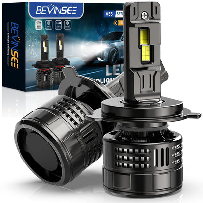 BEVINSEE V55 Upgrade H4/9003 LED Headlight Bulb 150W/Pair 28,000 LM 6000K