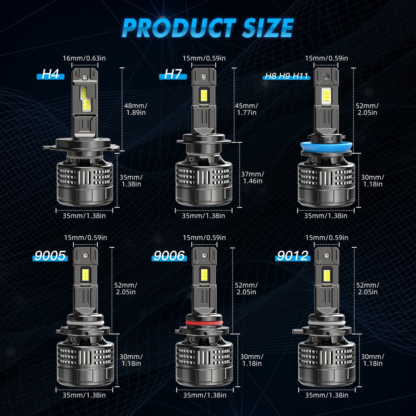 BEVINSEE V55 Upgrade H7 LED Headlight Bulb 150W/Pair 700% Bighter than Halogen