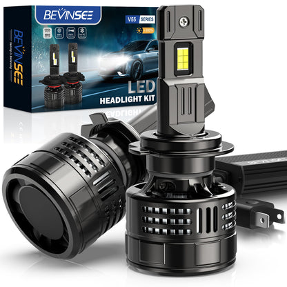BEVINSEE V55 Upgrade H7 LED Headlight Bulb 150W/Pair 700% Bighter than Halogen