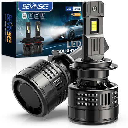 BEVINSEE V55 Upgrade H7 LED Headlight Bulb 150W/Pair 700% Bighter than Halogen