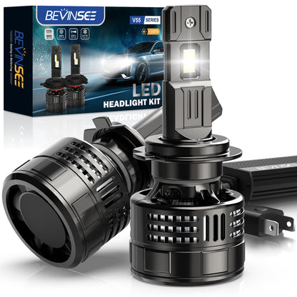 BEVINSEE V55 Upgrade H7 LED Headlight Bulb 150W/Pair 700% Bighter than Halogen