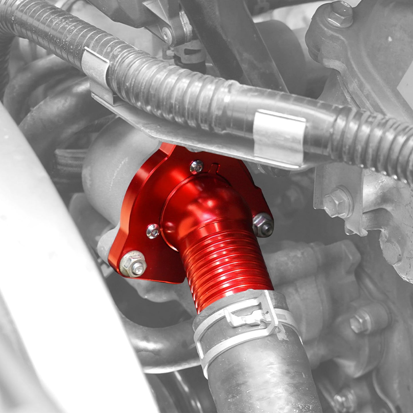 BEVINSEE Water Inlet with Thermostat For Toyota 4Runner 2003-2024