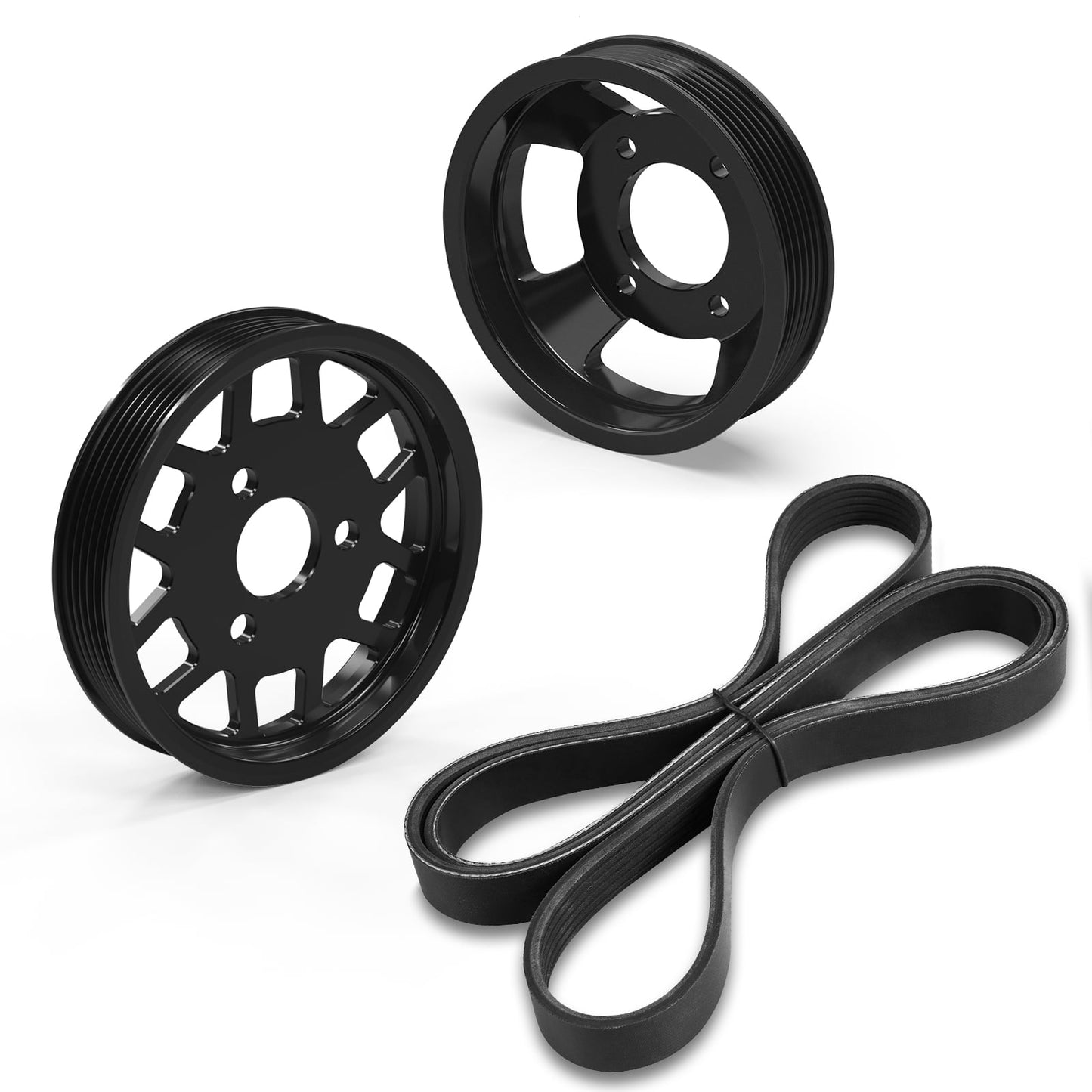 M52TU/M54 Aluminum Water Pump & Power Steering Pump Pulley Kit For BMW E46