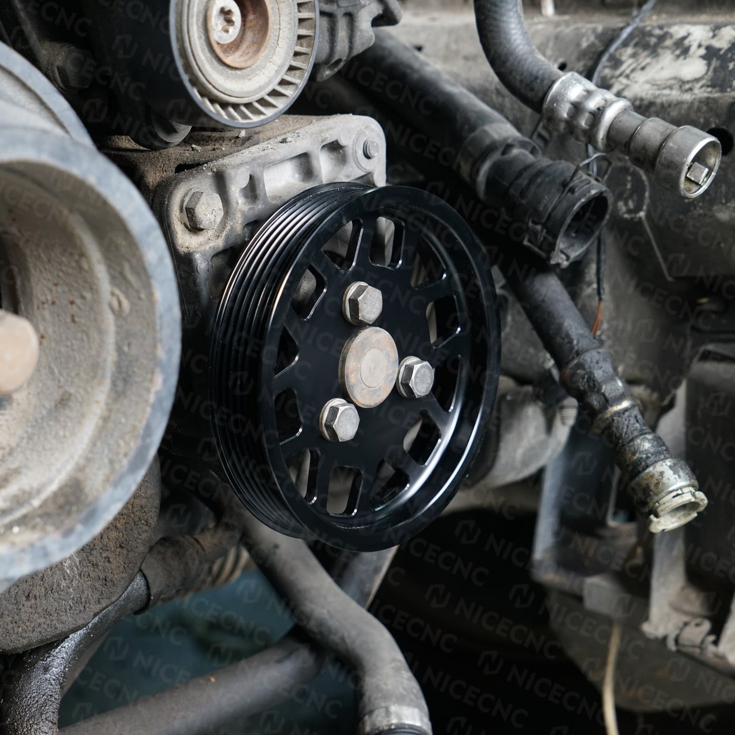 M52TU/M54 Aluminum Water Pump & Power Steering Pump Pulley Kit For BMW E46