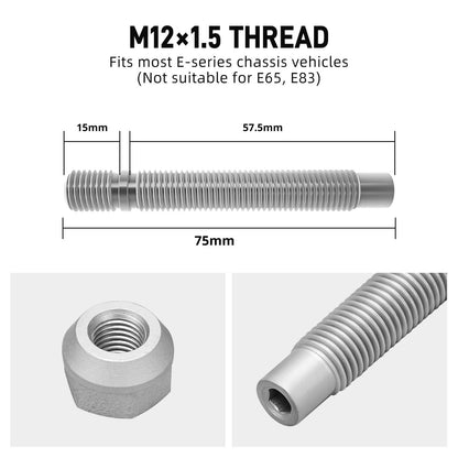 75mm Wheel Stud Conversion Kit M12 X 1.5 Thread For BMW E36 E46 E90 E92 E60 E39