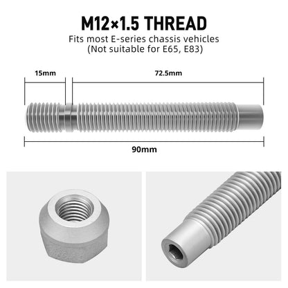 90mm Wheel Stud Conversion Kit M12 X 1.5 Thread For BMW E36 E46 E90 E92 E60 E39