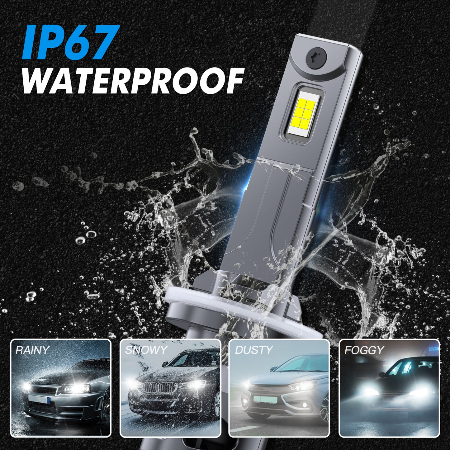 BEVINSEE Z26 880 881 LED Headlight Fog Light Bulbs Canbus Error Free 6000K 70W