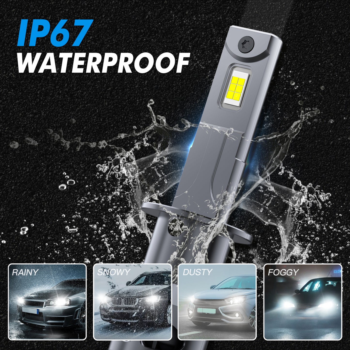 BEVINSEE Z26 H1 LED Headlight Fog Light Bulbs Canbus Error Free 6000K 12000LM