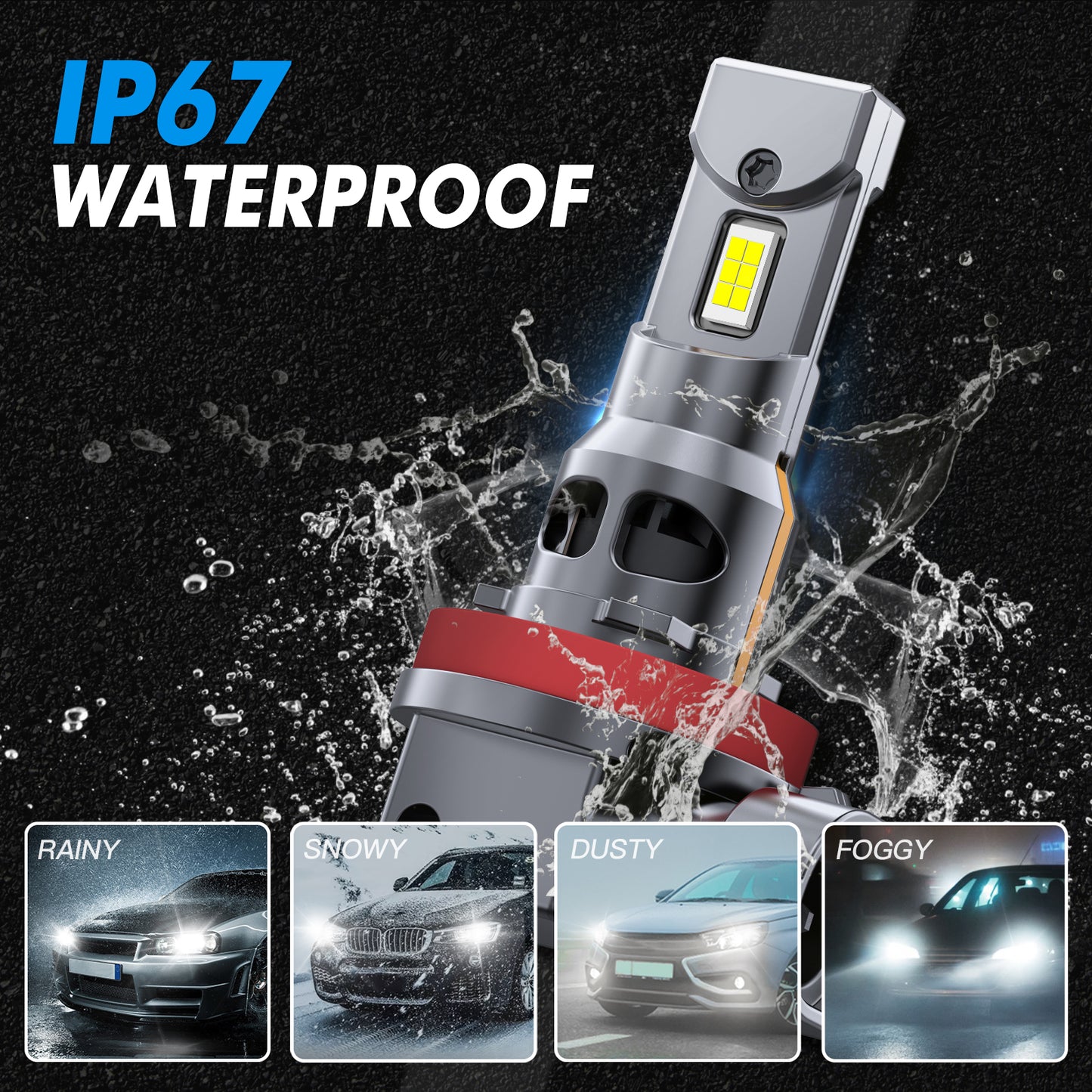 Bevinsee 2x H11 H8 H9 LED Headlight Bulbs Canbus Error Free Lamp Cool White