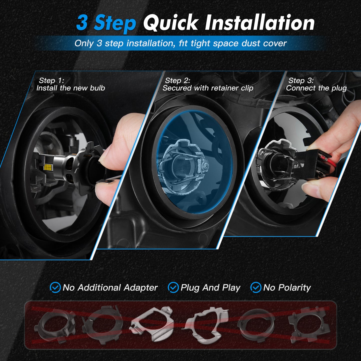 Z26 H7 Headlight Bulbs Plug & Play 6000K White Light Canbus Faultless Bulbs