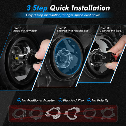 Z26 H7 Headlight Bulbs Plug & Play 6000K White Light Canbus Faultless Bulbs