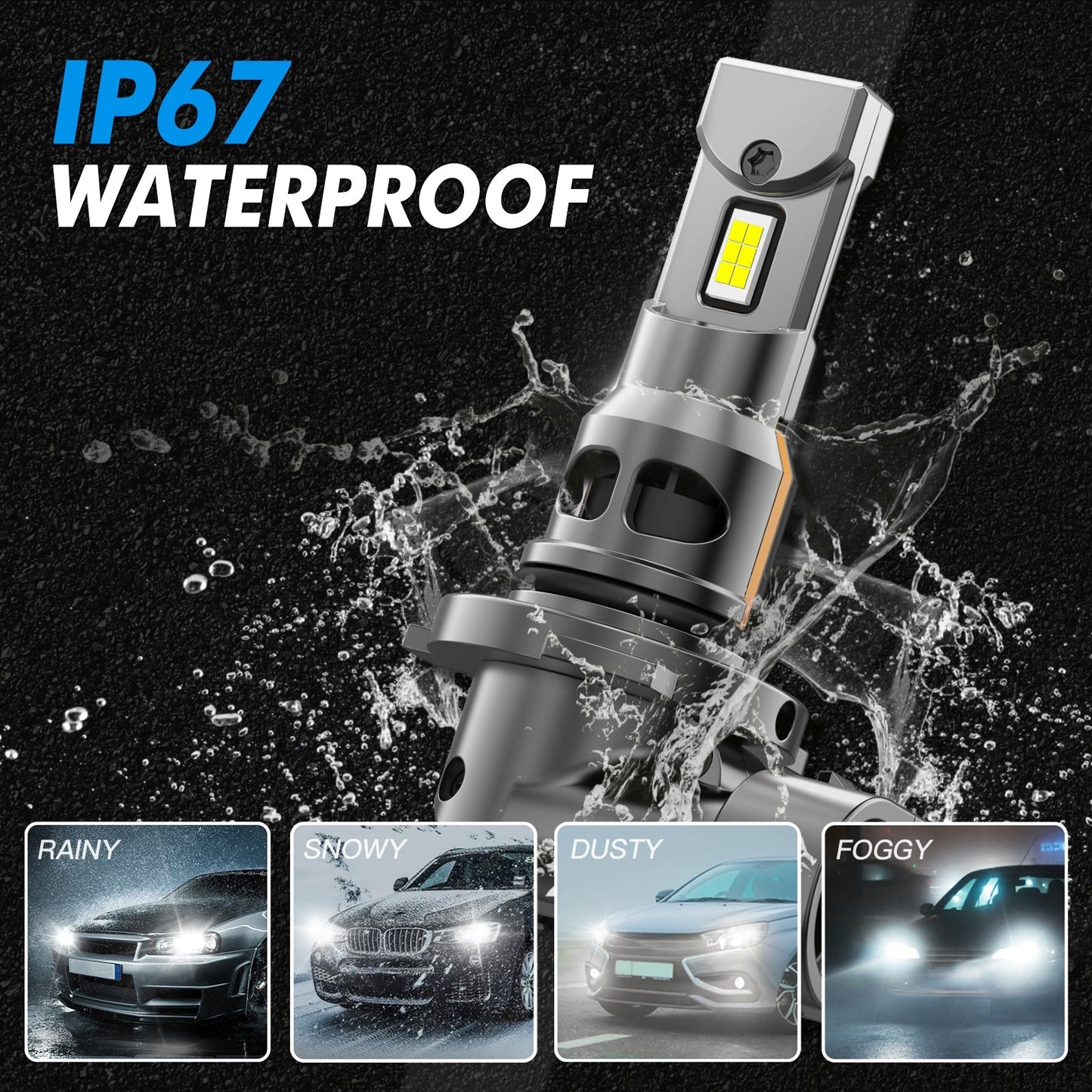 BEVINSEE Z26 9005 HB3 LED Headlight Globes Bulbs Kit High Low Beam 70W 6000K White