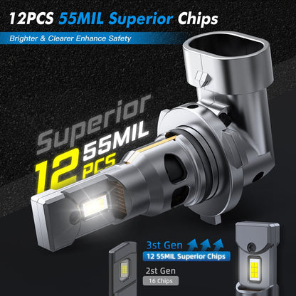 BEVINSEE Z26 9005 HB3 LED Headlight Globes Bulbs Kit High Low Beam 70W 6000K White